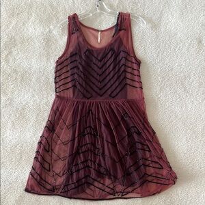Free People Beaded Mesh Dress